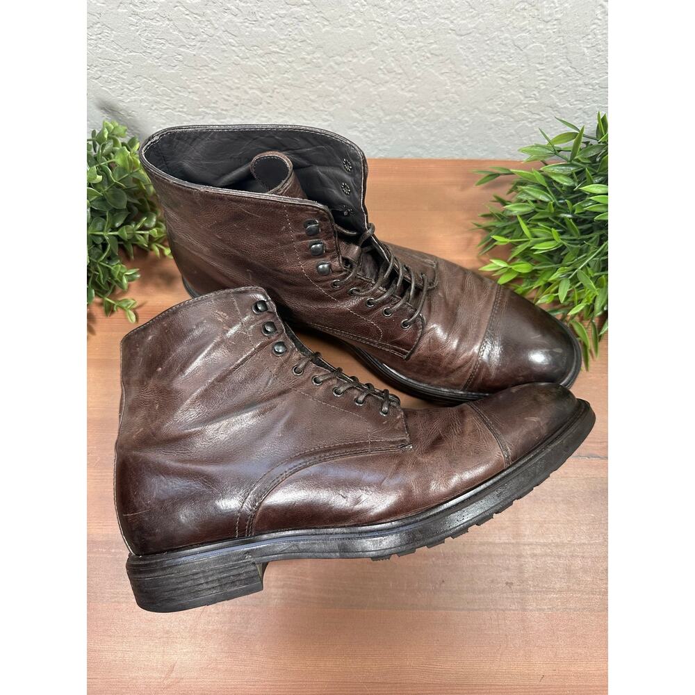 To Boot New York Men's Burkett Dark Brown Cap Toe Boots Size 10